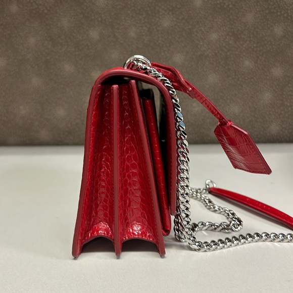 🔥🔥🔥NEW YSL Saint Laurent Sunset crocodile embossed medium bag - Picture 7 of 15